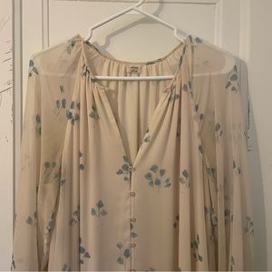 Wilfred floral long sleeve chiffon maxi dress